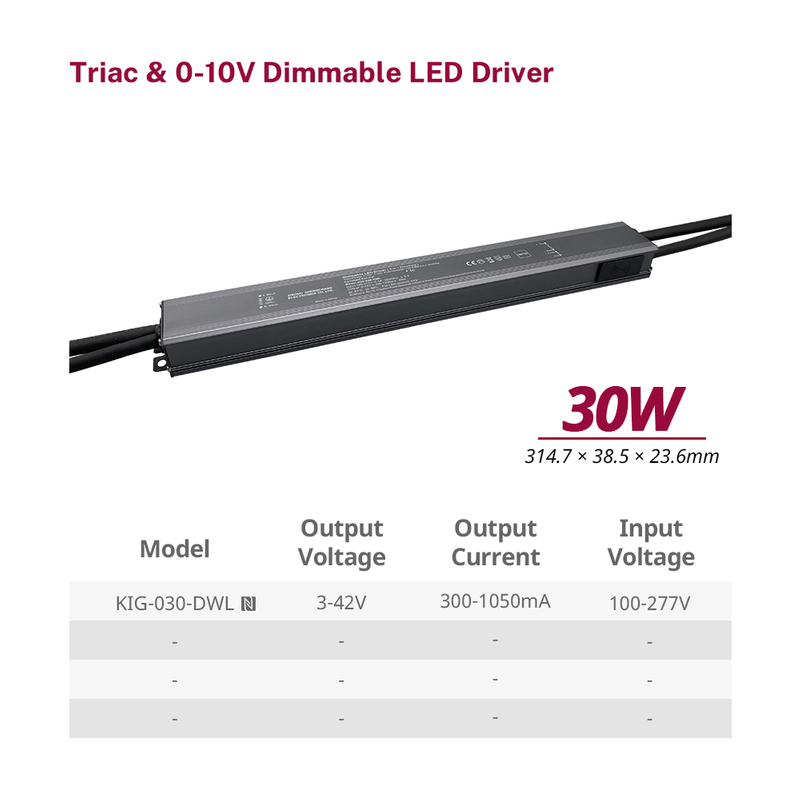 30W 40W 60W TRIAC 0-10V Dimming luces LED Conductor CC 100V 110V 120V 277V Entrada de CA