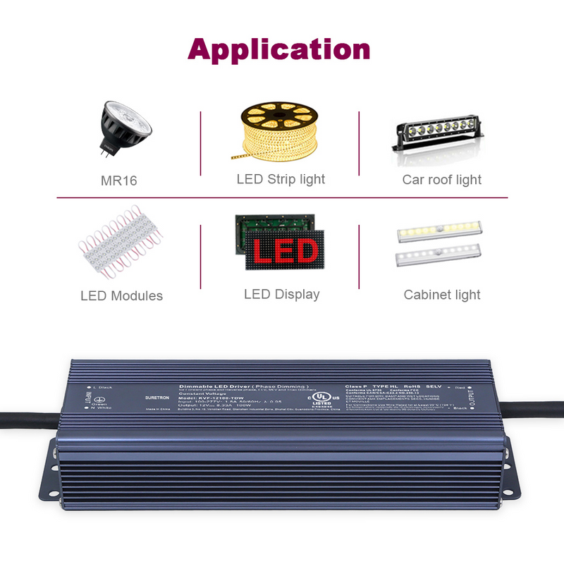 150W 12V 24V 36V 48V DC 100-277Vac (us) Constant Votage Triac Ip20 Led Power Supply