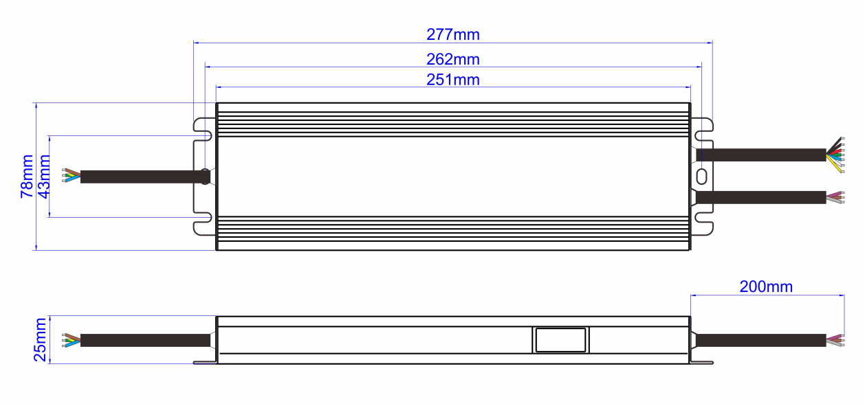 150W 200W DMX Driver Size