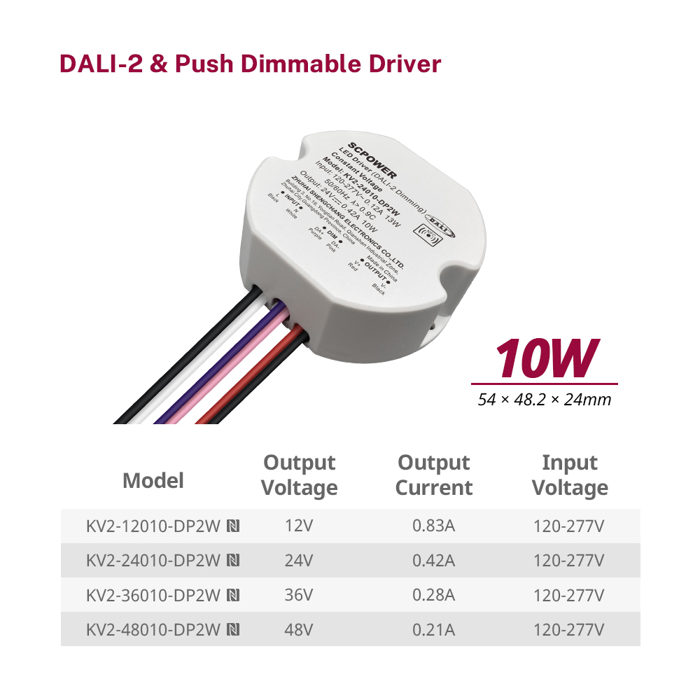 DP2 10W 15W 20W 25W 30W 40W CV Class 2 Class P Dimmable LED Driver Circular Plastic Driver in Vietnam Factory