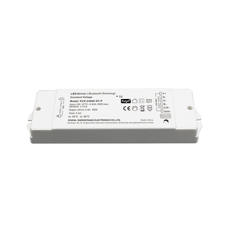 60W CV RGB CW ZigBee Dimmable LED Driver 12V/24V/36V/48V Constant Voltage Power Supply Compatible with Tuya Smart Life App