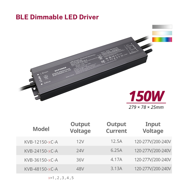 150W 200W 300W CV RGB CW 1 - 5 Channels BLE Dimmable Tuya Silvair Wiz Casambi LED Power Supply for LED Lights