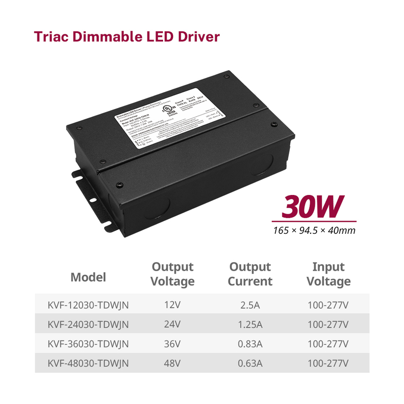 30W to 600W Triac Dimmable LED Power Supply CV with Junction Box