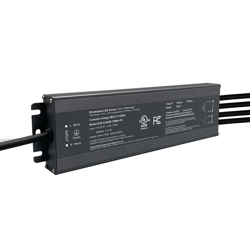 კლასი 2 180W 192W 288W 300W TRIAC 0-10V DIMMABLE LED მძღოლები CV მრავალჯერადი