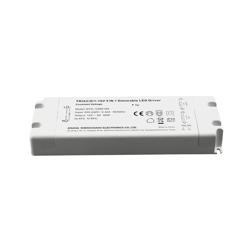 60 Watt Triac 0-10V Dimmable LED Driver CV Adjustable Output Voltage