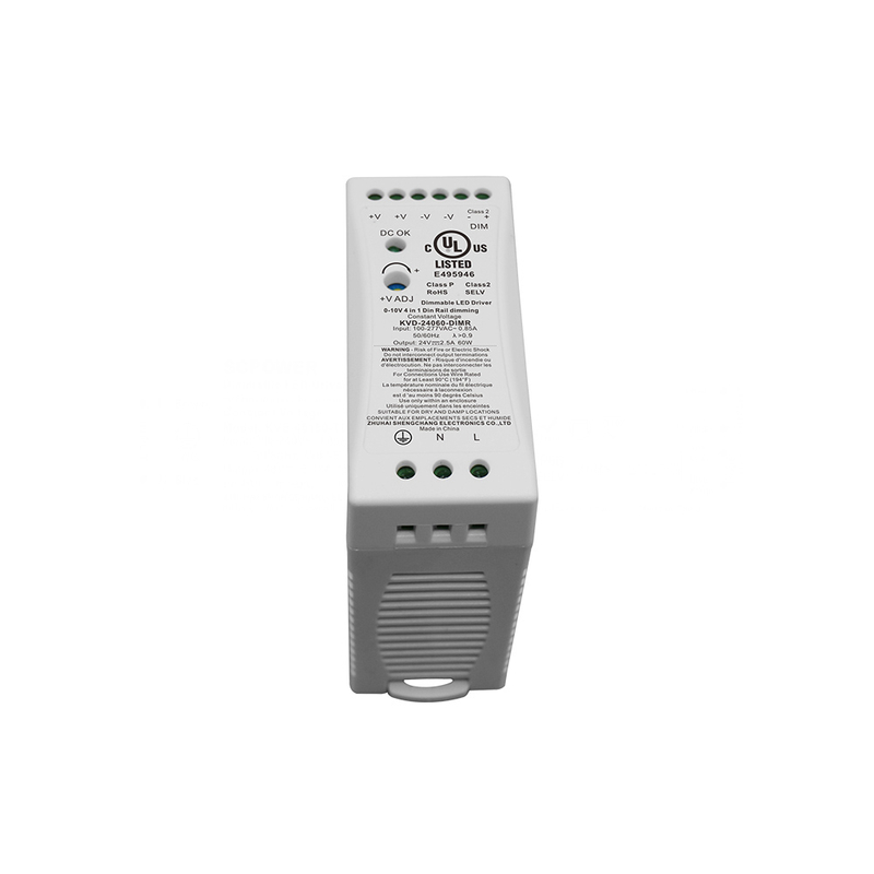 60W 0-10V Plastic Din Rail Driver Dimmable LED Driver CV 100 ac to 12v 24v 48v dc output Made in Vietnam