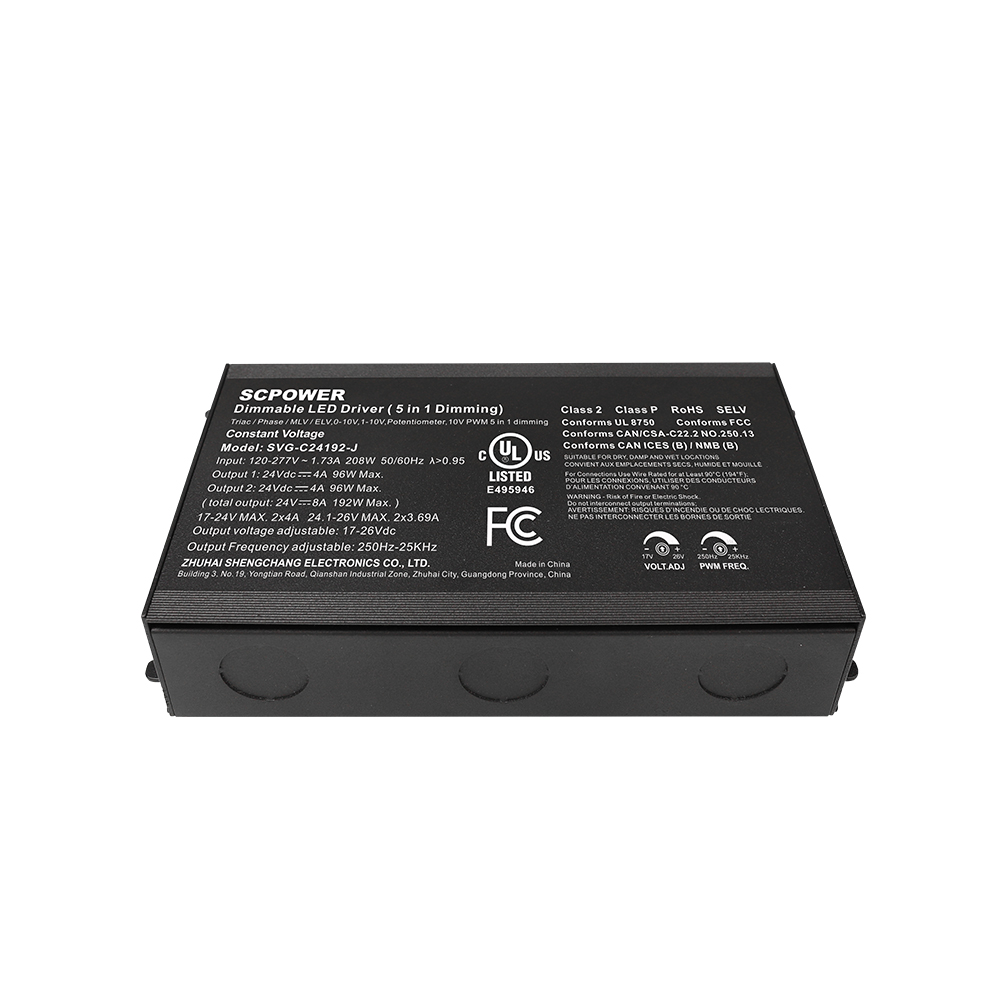 30W 60W 80W 96W 120W 150W 192W 200W 288W 300W 500W 600W CV Screw-Free Built in Junction Box Triac Dimming Driver 0-10V 12V 24V 48V Output