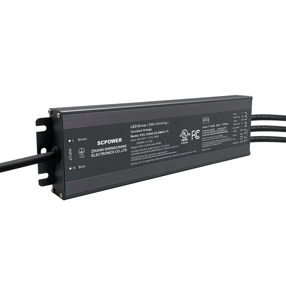 Driver LED dimmerabile a tensione costante da 192W 200W CCT DMX512 200 - 347 Volt CA