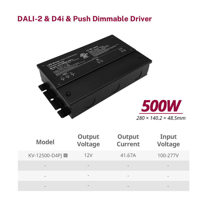 600 ვატიანი CV Push DALI-2 D4i LED დრაივერი Junction Box-ით
