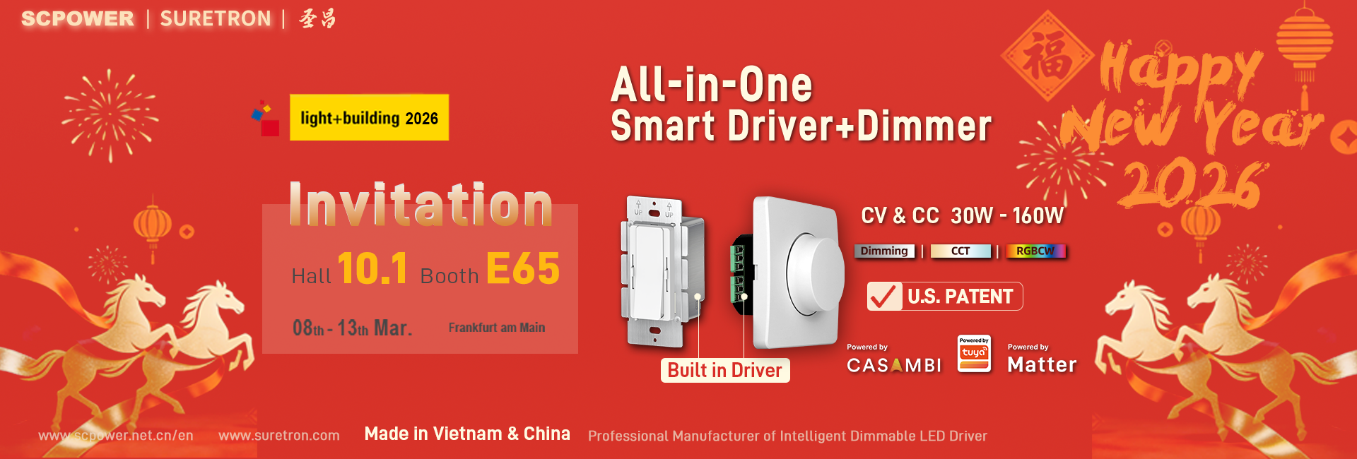 Suretron showcasing LED driver solutions at Light + Building Frankfurt 2026 exhibition