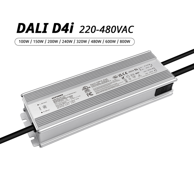100W 150W 200W 240W 320W 480W 600W 800W DALI-2 D4I ไดรเวอร์ LED แยกได้ 220-480V AC
