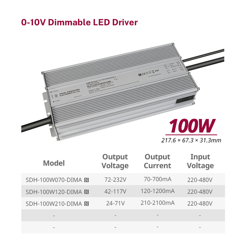 100W 150W 200W 240W 320W 480W 600W 800W 0-10V Isolated LED Driver 220-480V AC