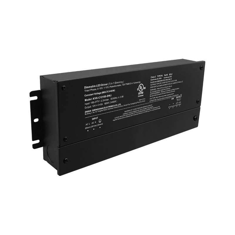 180W 192W 288W 300W 384W 60W 96W Triac 0 - 10 V Dimmable Class 2 output LED Driver CV with Junction box