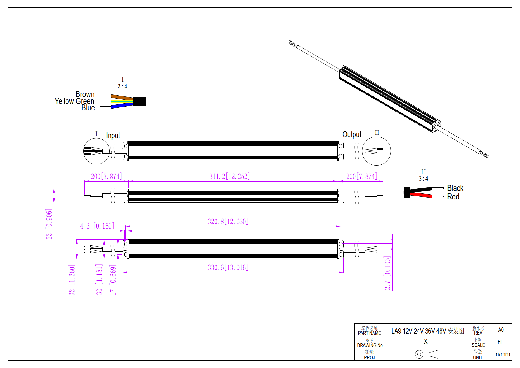 100W Triac Slim LED Driver Size