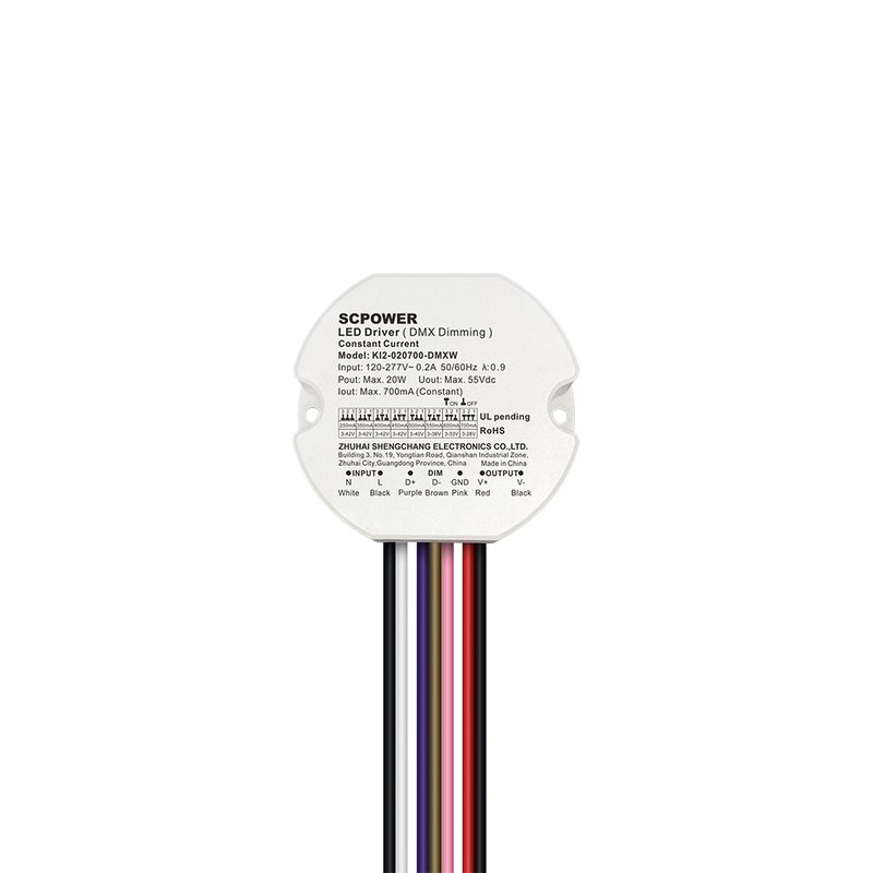 10W 15W 20W 30W 40W 50W CC DMX512 Dimmable LED Driver Flicker-free Class 2 Round Shape Lighting