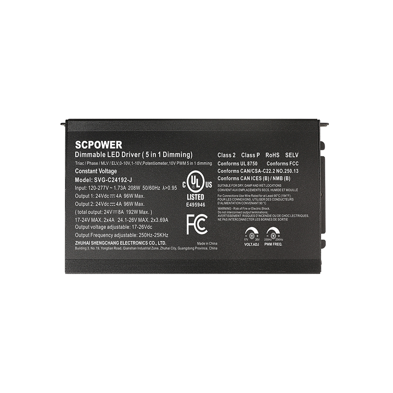 30W 60W 80W 96W 120W 150W 192W 200W 288W 300W 500W 600W CV Screw-Free Built in Junction Box Triac Dimming Driver 0-10V 12V 24V 48V Output
