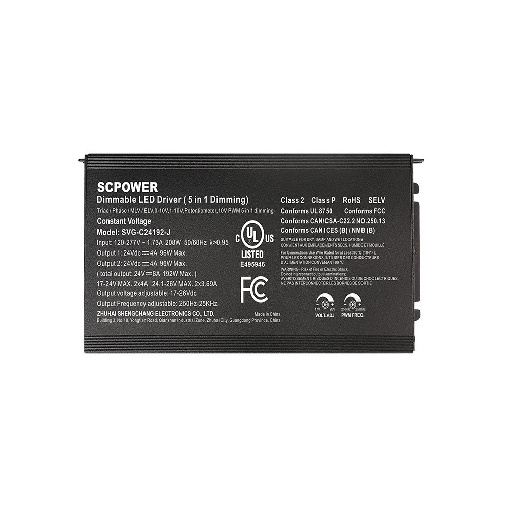 30W 60W 80W 96W 120W 150W 192W 200W 288W 300W 500W 600W CV Screw-Free Built in Junction Box Triac Dimming Driver 0-10V 12V 24V 48V Output