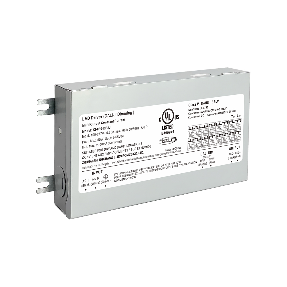 DP2J 10W 20W 40W&nbsp;60W CC DALI&nbsp;2 Push&nbsp;Class 2 LED&nbsp;Driver&nbsp;with Junction box