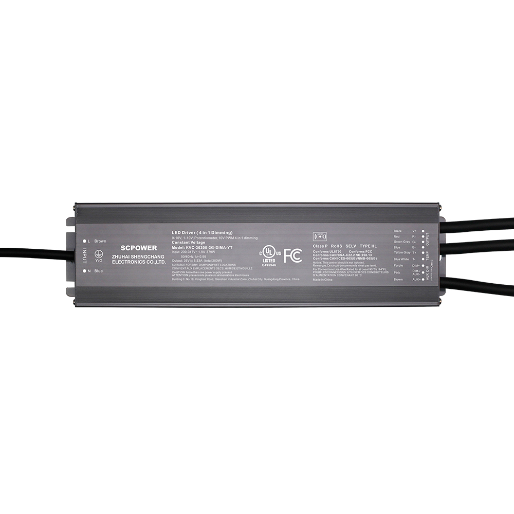 300W आरजीबी 0-10 वी स्थिर वोल्टेज एलईडी ड्राइवर