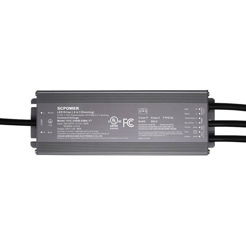 60W 96W 100W 120W 0-10V Dimmable tension constante LEDDriver 200V -347V AC