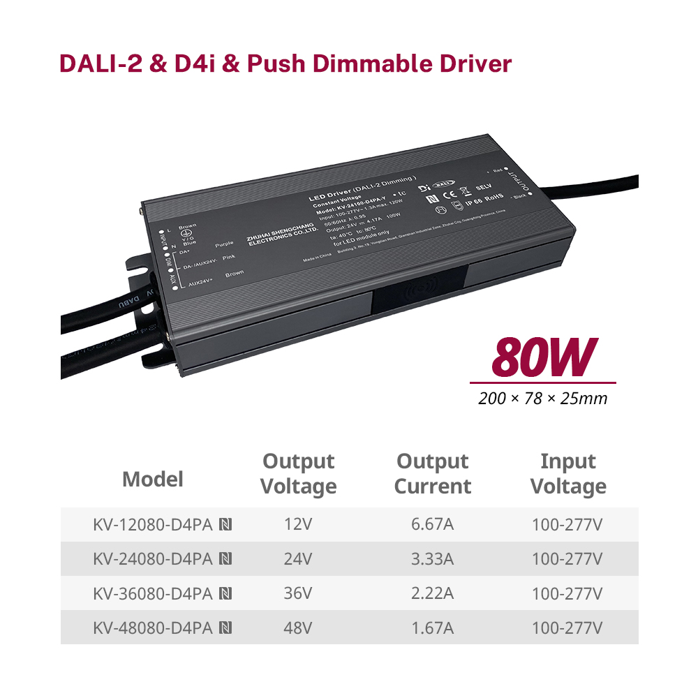 D4P 80 watt&nbsp;CV DALI-2&nbsp;D4i&nbsp;Push&nbsp;LED&nbsp;Driver 12V 24V 36V 48V
