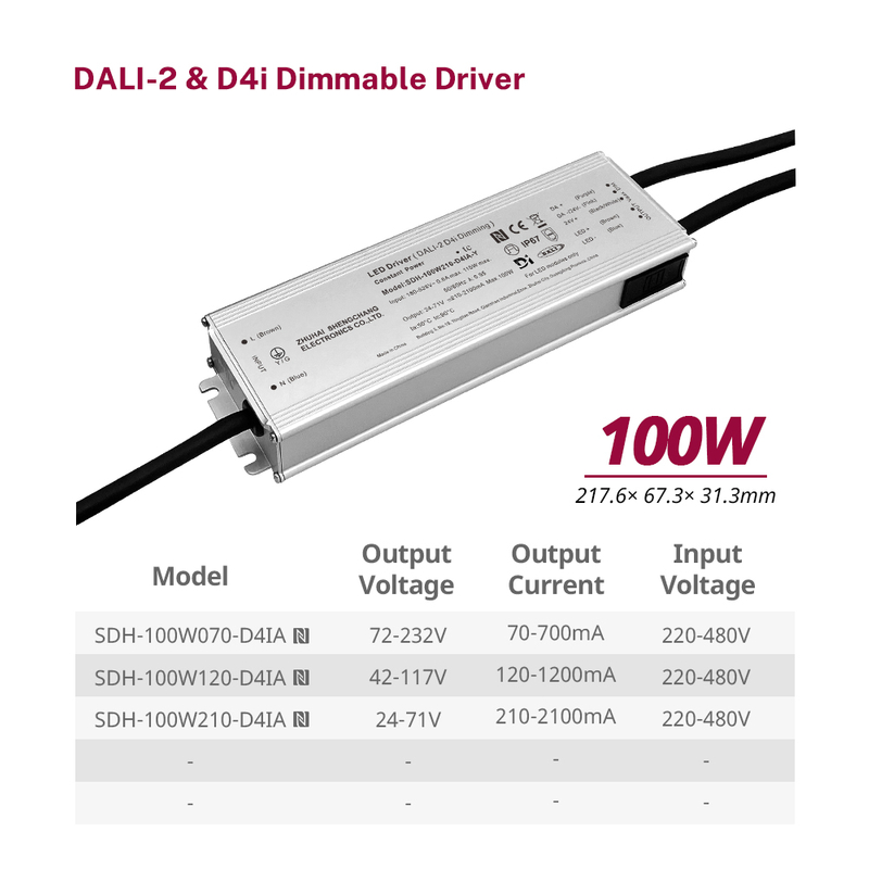 100W 150W 200W 240W 320W 480W 600W 800W DALI-2 D4i izolirani LED voznik 220-480V AC