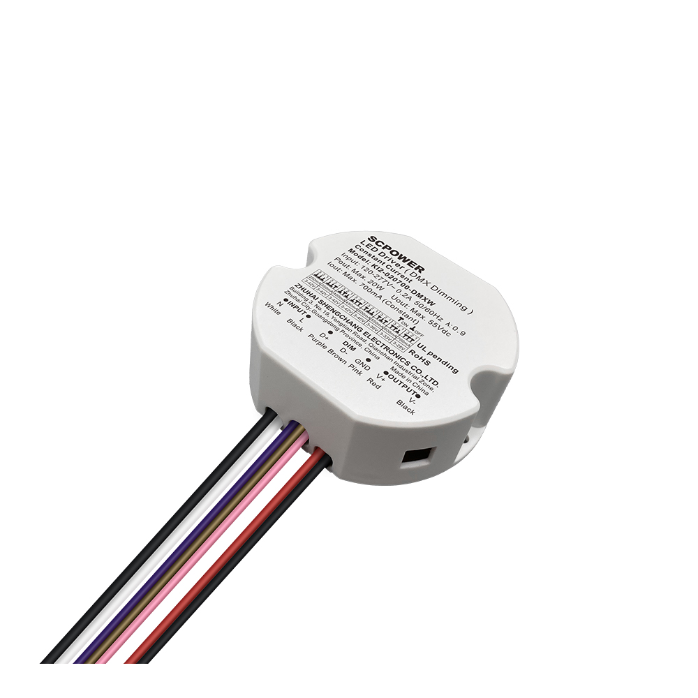 10W 15W 20W 30W 40W 50W CC DMX512 Dimmable LED Driver Flicker-free Class 2 Round Shape Lighting
