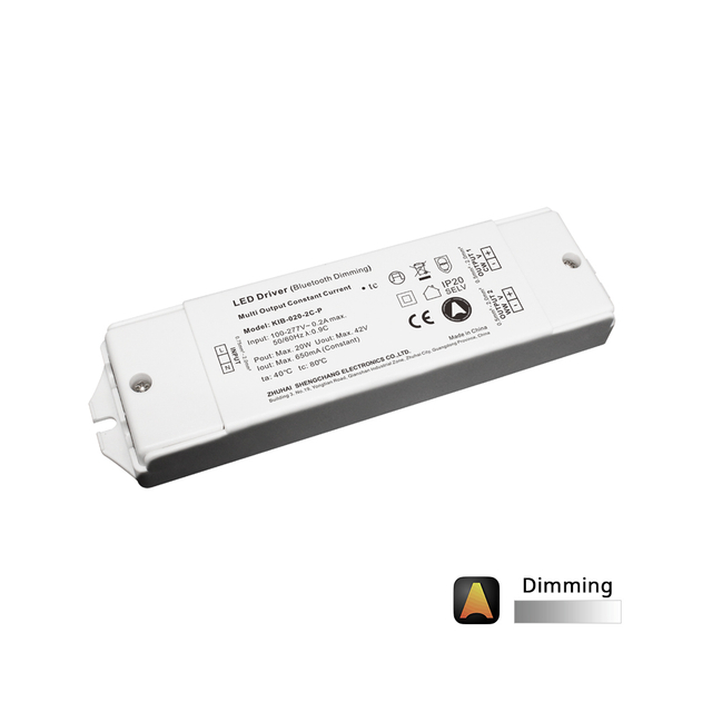 20W escurecimento CCT 1 - 2 canais Ble Casambi Driver de LED de corrente constante 0 - 650mA 6 - 42 volts para o painel de LED