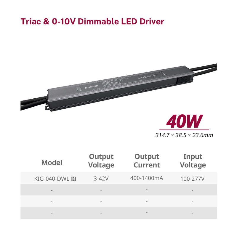 30W 40W 60W TRIAC 0-10V Dimming luces LED Conductor CC 100V 110V 120V 277V Entrada de CA