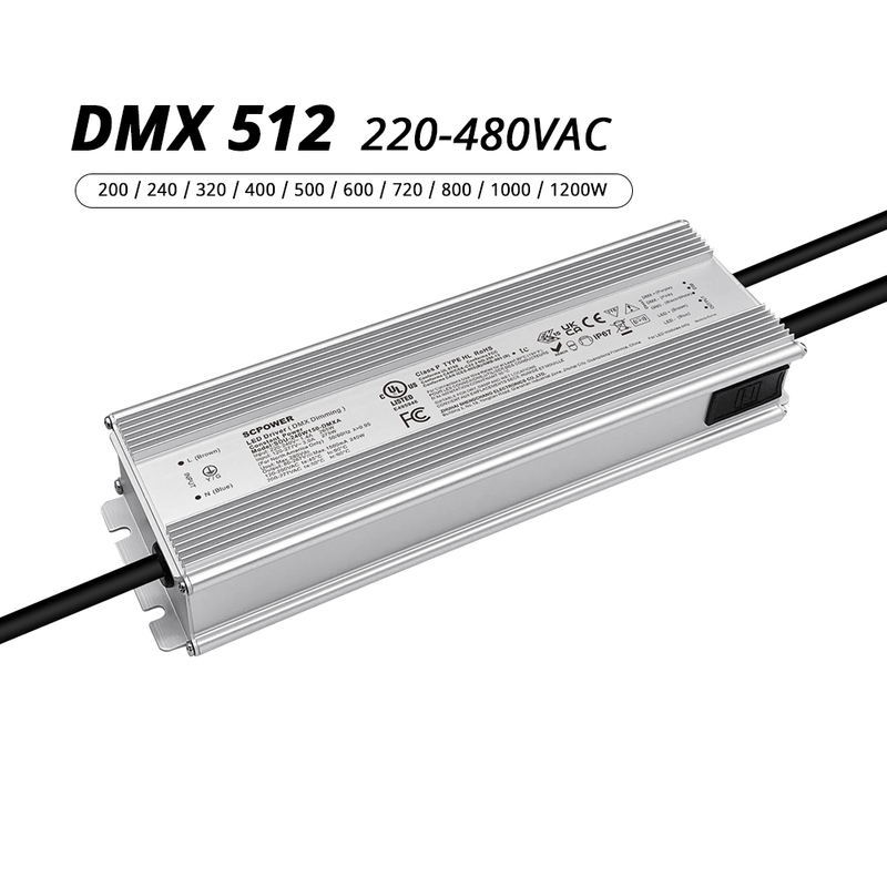 100W 150W 200W 240W 320W 400W 500W 600W 720W 800W 1200W DMX Non Isolated LED Driver 220-480VAC