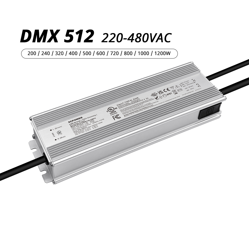 100W 150W 200W 240W 320W 400W 500W 600W 720W 800W 1200W DMX Non Isolated LED Driver 220-480VAC