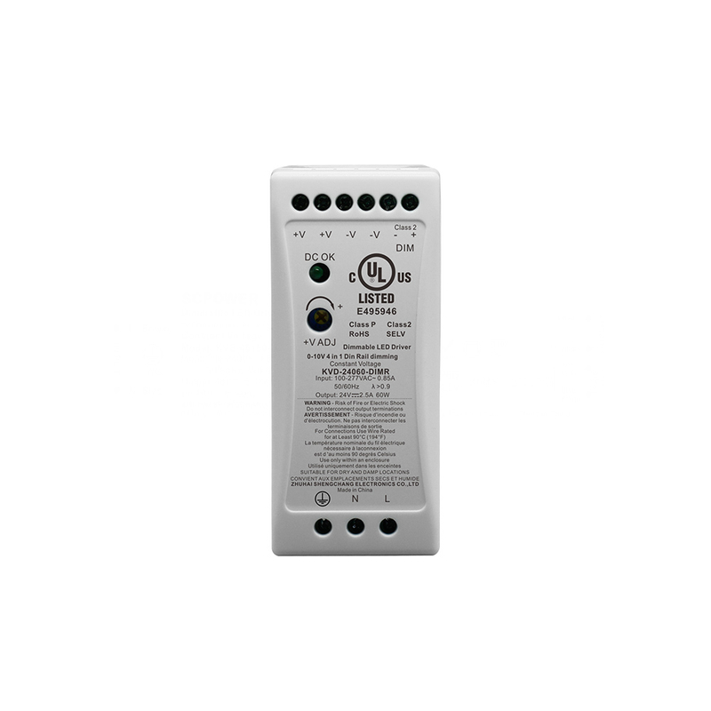 60W 0-10V Plastic Din Rail Driver Dimmable LED Driver CV 100 ac to 12v 24v 48v dc output Made in Vietnam