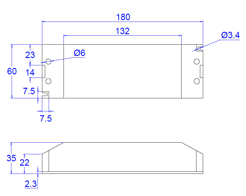 30W 0-10V LED Power Supply Size