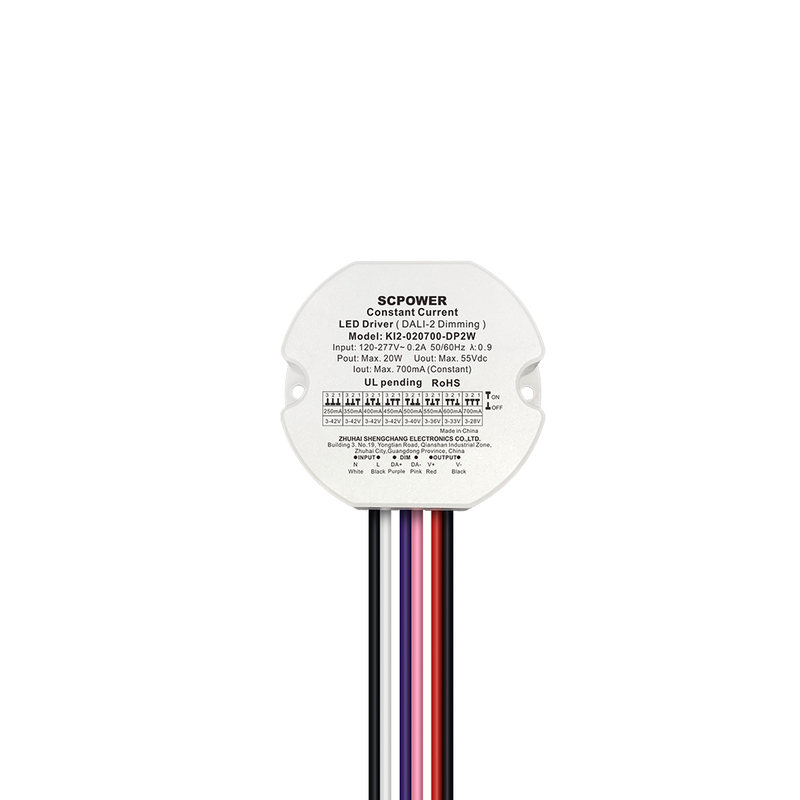 DP2 10W 15W 20W 30W 40W 50W CC 100mA to 1750mA Class 2 DALI-2 Push Dimmable LED Driver Round of Downlights