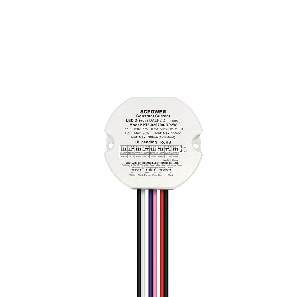 DP2 10W 15W 20W 30W 40W 50W CC 100mA to 1750mA Class 2 DALI-2 Push Dimmable LED Driver Round of Downlights