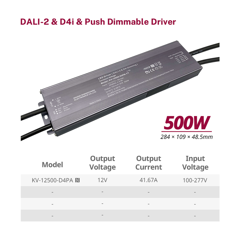 D4P 500 Watt CV DALI-2 D4i Push LED Driver 12 24 36 48 V DC