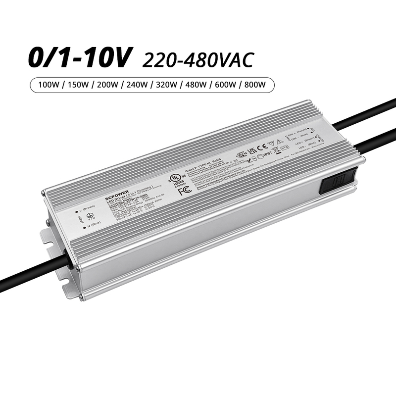 100W 150W 200W 240W 320W 480W 600W 800W 0-10V Isolated LED Driver 220-480V AC