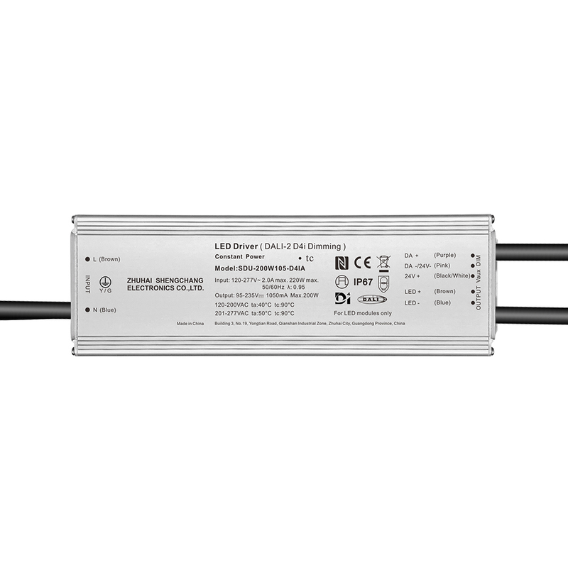 100W 150W 200W 240W 320W 480W 720W 70mA-15000mA DC DALI-2 D4i Waterproof LED Driver 120-277V AC
