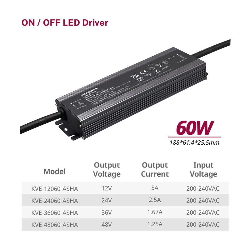 30 60 80 100 120 150 200 300 500 600 Watt CV IP66 Waterproof LED Switching Power Supply 200-240V AC