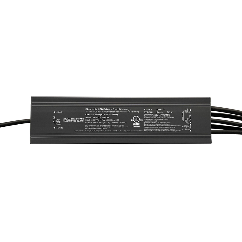 Class 2 180W 192W 288W 300W 384W Triac 0-10V Dimmable LED Driver CV 100V 110V 120V 277V AC Input