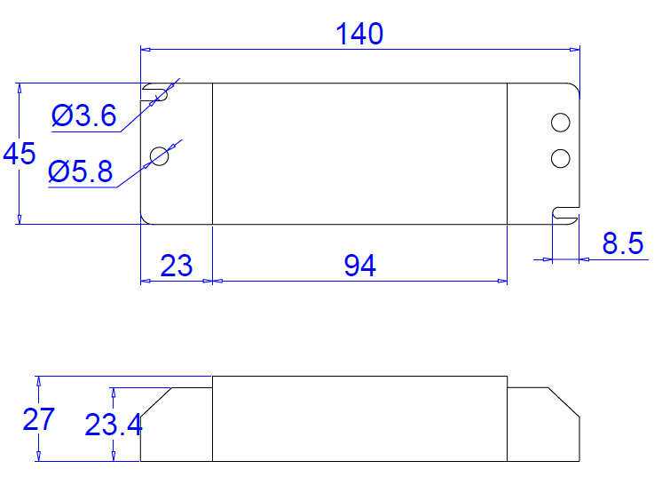 10W 0-10V LED Power Supply Size