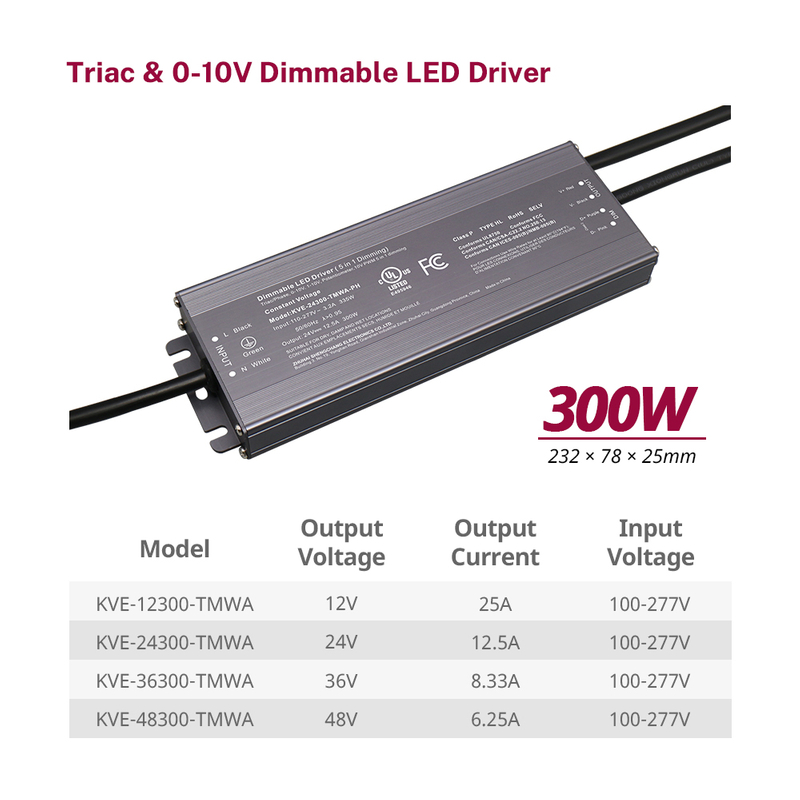 300W Triac 0-10V Dimmable LED Drivers CV for Sale