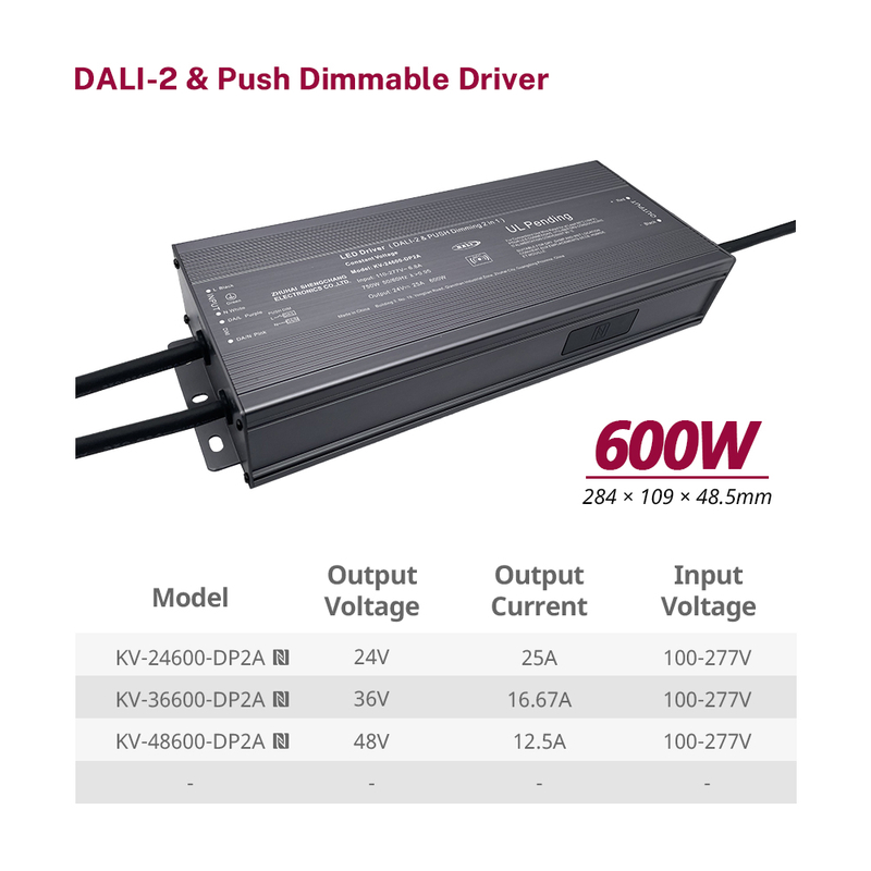 DP2 500W 600W CV DALI 2 Push Dimmable LED Driver for LED Light