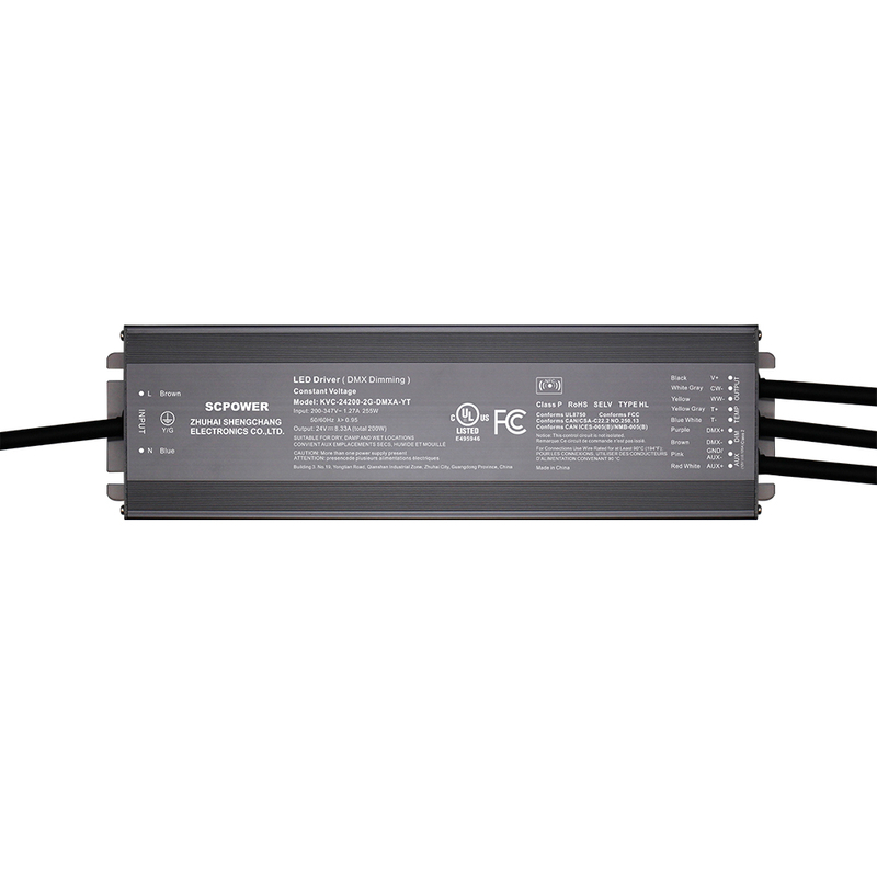 Driver LED dimmerabile a tensione costante da 192W 200W CCT DMX512 200 - 347 Volt CA
