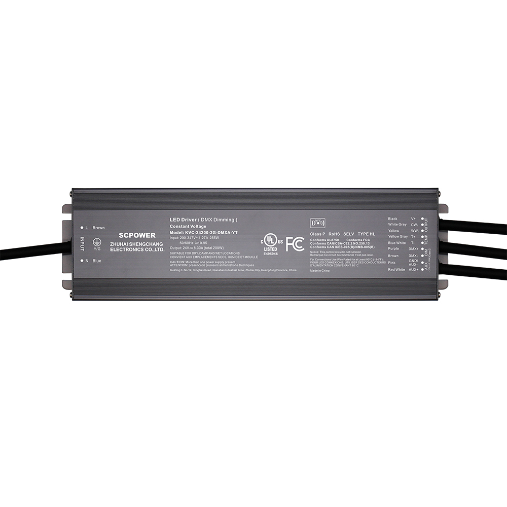 Driver LED dimmerabile a tensione costante da 192W 200W CCT DMX512 200 - 347 Volt CA