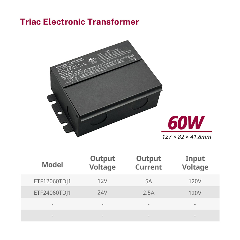 Trasformatore a bassa tensione per esterni dimmerabile Triac da 60 Watt 12V 24V DC