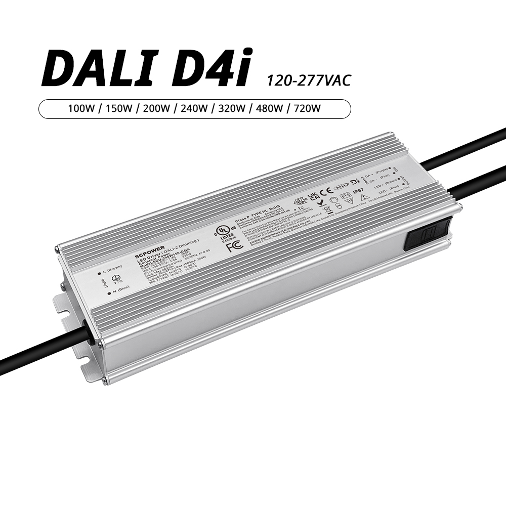 100W 150W 200W 240W 320W 480W 720W 70MA-15000ma DC Dali-2 D4I Vodootporni LED vozač 120-277V AC AC