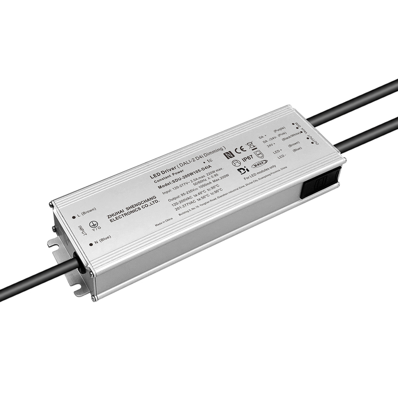 100W 150W 200W 240W 320W 480W 720W 70mA-15000mA DC DALI-2 D4i Waterproof LED Driver 120-277V AC