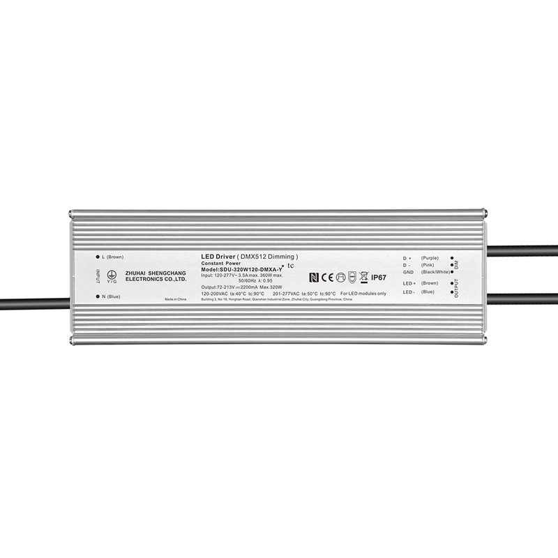100W 150W 200W 240W 320W 480W 720W 18V-422V DC DMX IP67 Waterproof LED Driver 120-277V AC