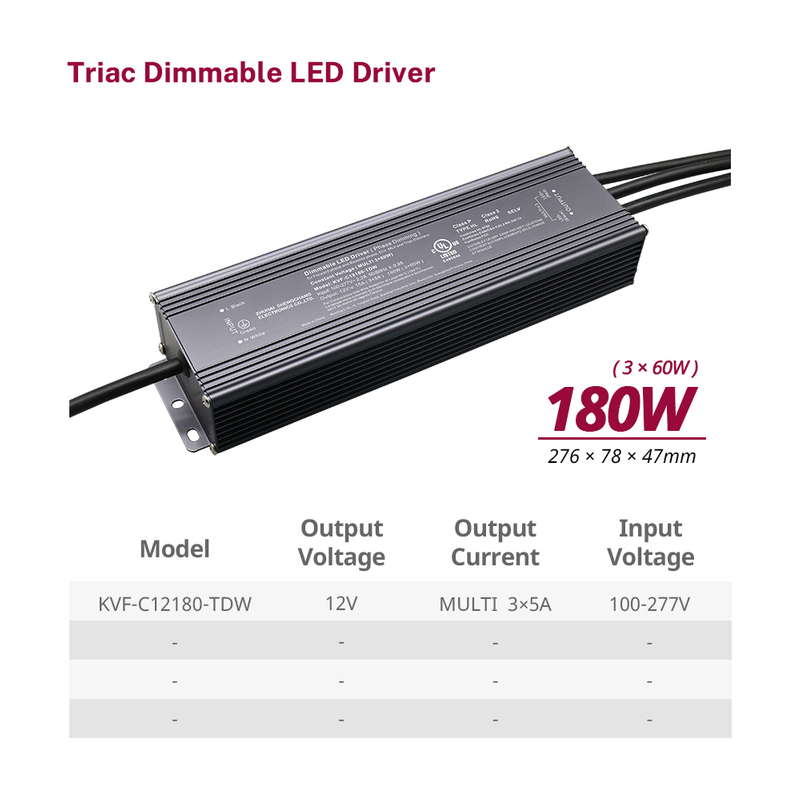 Klas 2 180W 300W 96W 192W 288W 384W Triak Dimmabl LED pawa saplai CV 110VAC 120Vac ɛn ɔp